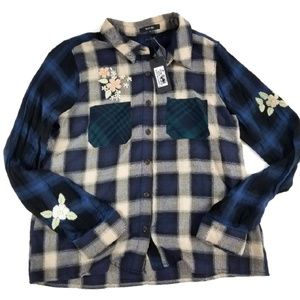 Miss Me Plaid Shirt Size Medium